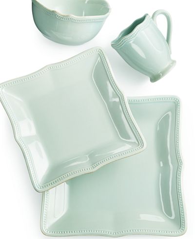 lenox french perle ice blue square dinner plat