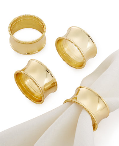 Excell Beaded Elegance Set of 4 Napkin Rings
