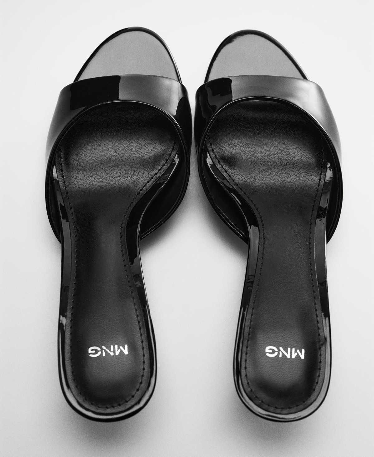 Shop Mango Women's Patent Leather Effect Heeled Sandals In Medium Bro