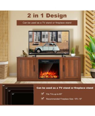 58 Inch TV Stand with 1500W Faux Fireplace for TVs up to 65 Inch