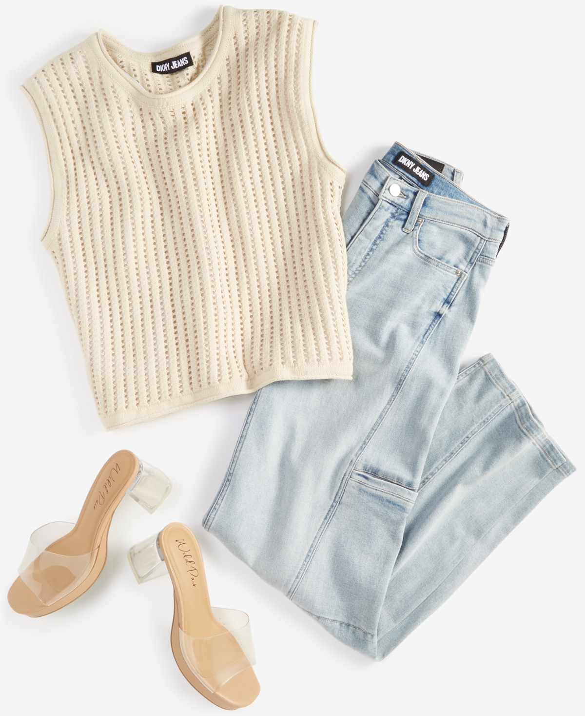 Dkny Jeans Women's Ribbed Sleeveless Sweater Vest
