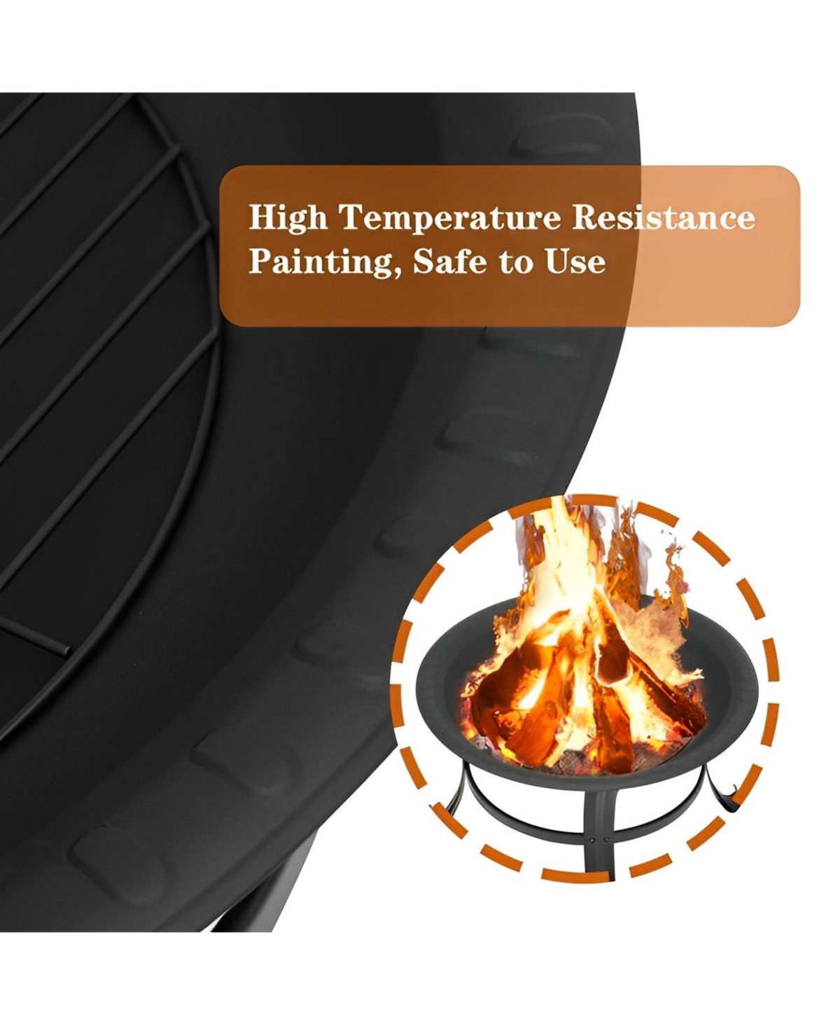 Outdoor All-Season Portable Steel Fire Pits Fire Places with Spark Screen, Barbecue Net, Poke