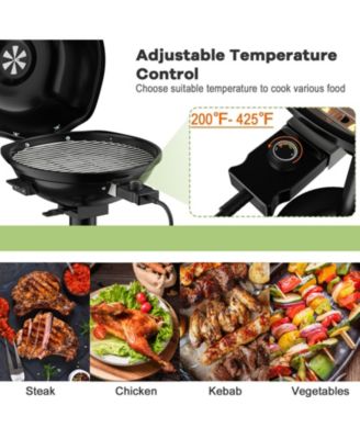 1600W Portable Electric BBQ Grill with Removable Non-Stick Rack