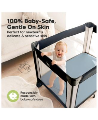 2-Pack Mini Crib Sheets, Pack and Play Sheets Fitted, Pack N Play Sheets, Organic Fitted Crib Sheet Cover