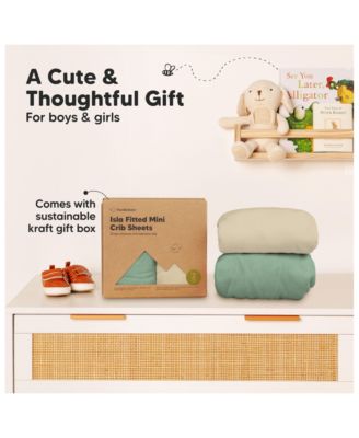 2-Pack Mini Crib Sheets, Pack and Play Sheets Fitted, Pack N Play Sheets, Organic Fitted Crib Sheet Cover