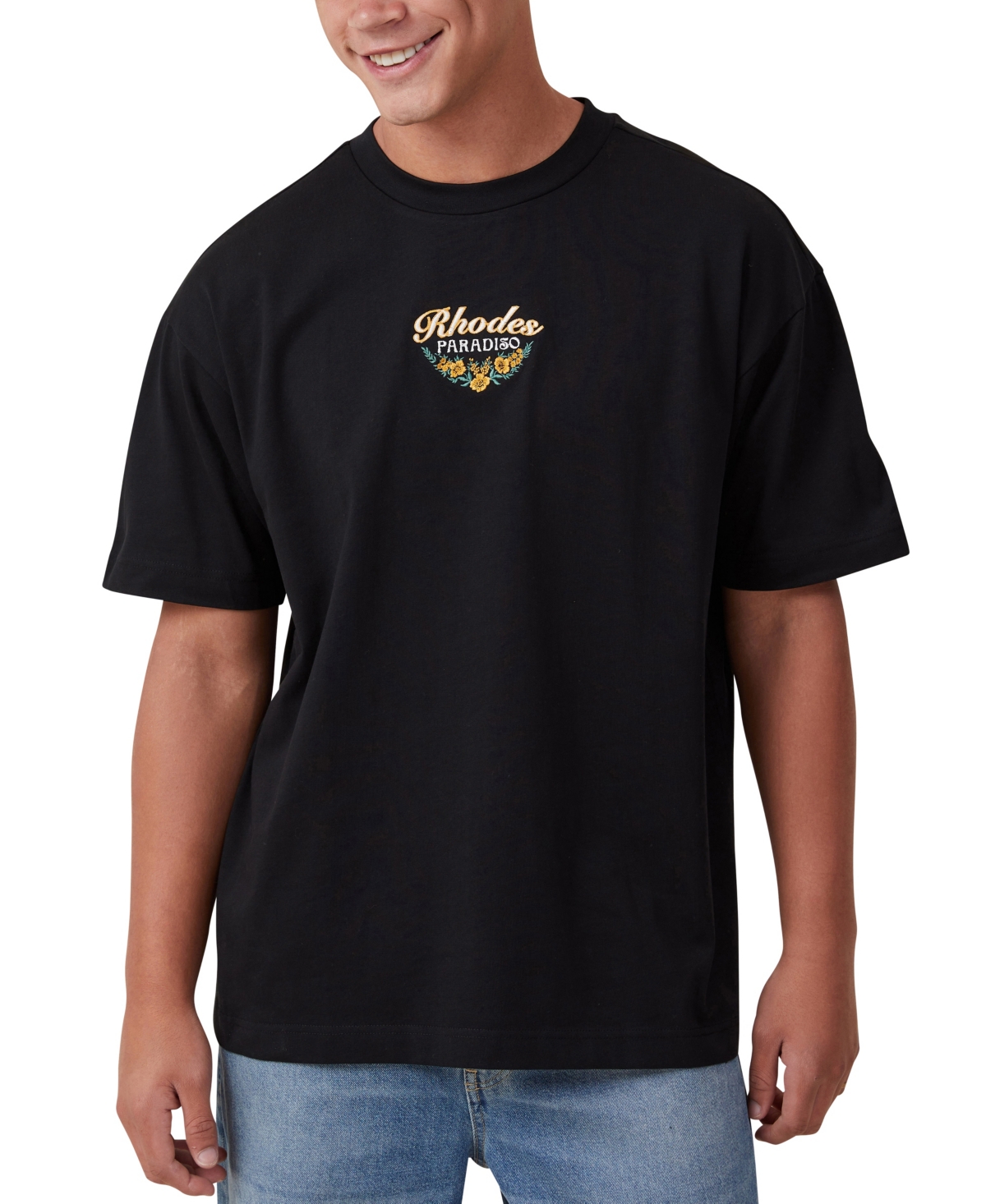 Shop Cotton On Men's Box Fit Graphic T-shirt In Black