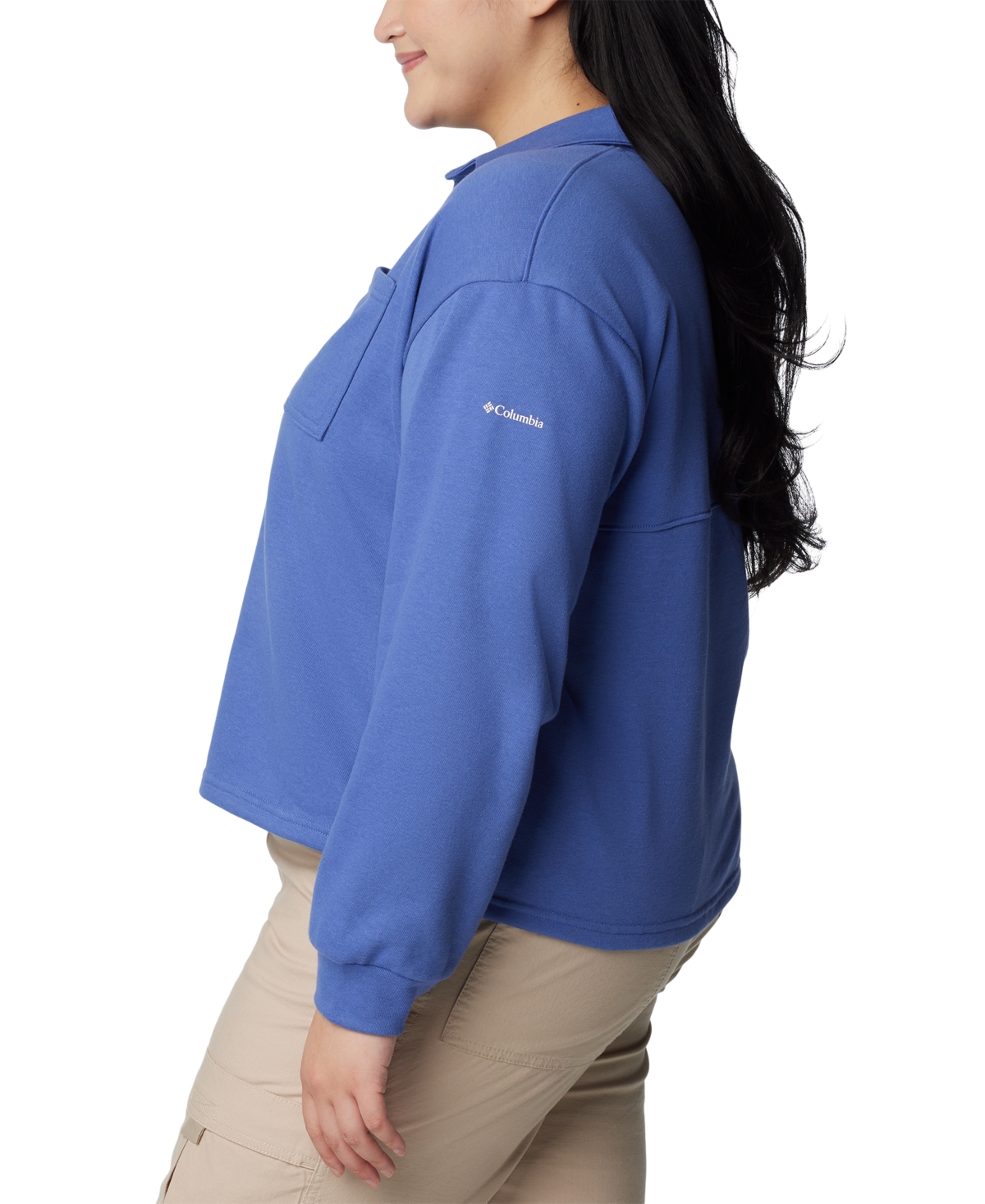 Columbia Plus Size Trek Collared Long-Sleeve Top, Created for Macy's
