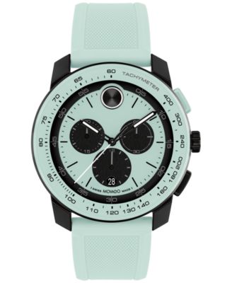 Movado - Men's Swiss Chronograph Bold TR90 Light Blue Silicone Strap Watch 44mm