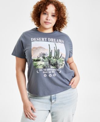 Rebellious One - Trendy Plus Size Desert Dreams Graphic Print T-Shirt