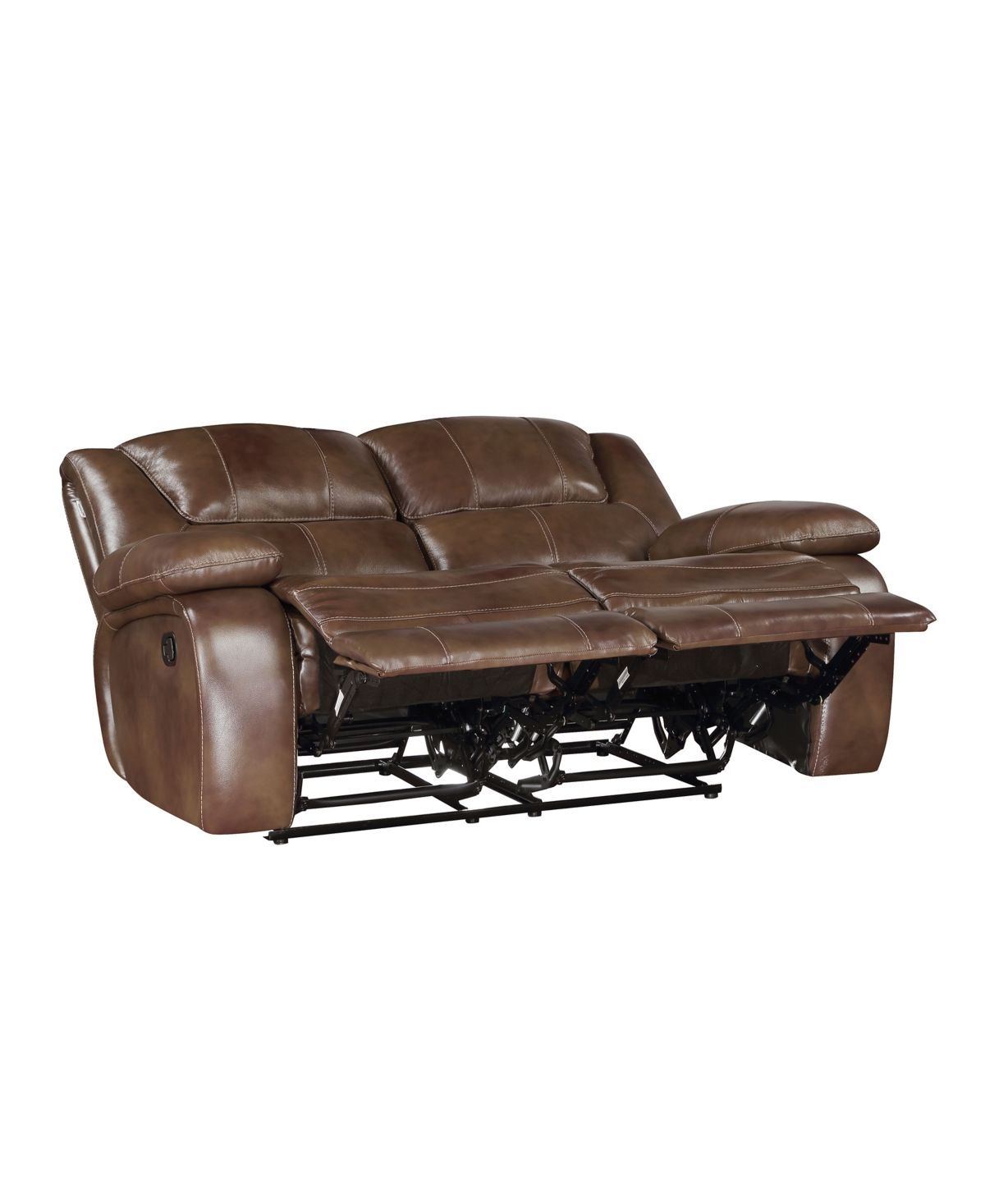 Shop Homelegance White Label Ouray 64" Leather Double Reclining Love Seat In Brown