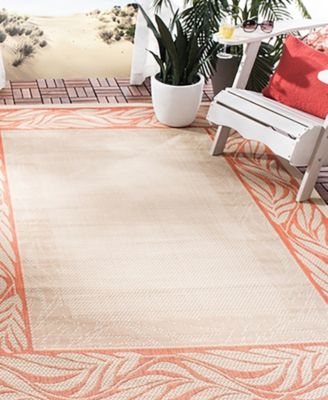 Courtyard CY1551 Natural and Terra 5'3" x 7'7" Outdoor Area Rug