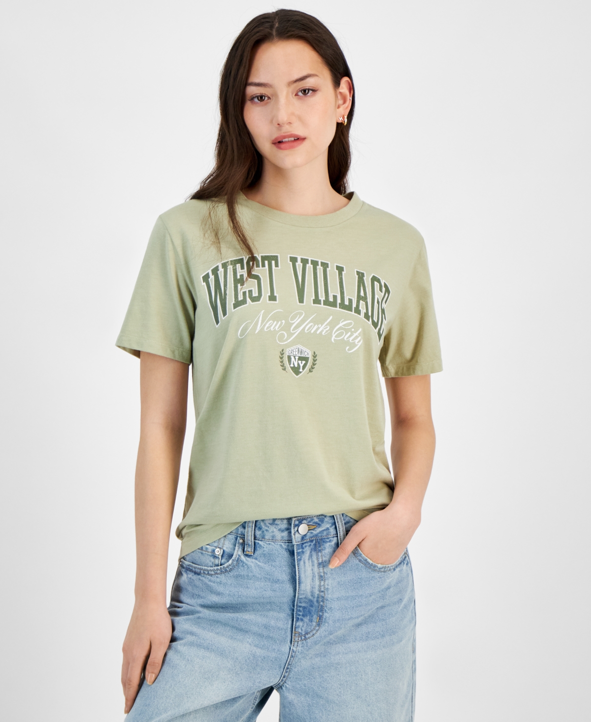 Juniors' West Village Graphic T-Shirt - Green