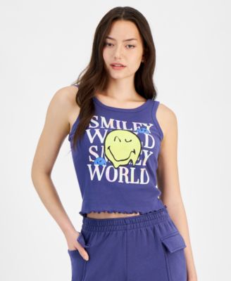 Grayson Threads, The Label - Juniors' Smiley World Graphic Tank Top