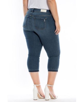 Plus Size Mid Rise Crop Jeans