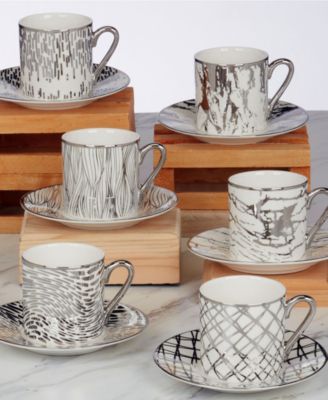 Matrix Espresso Cups & Saucers Set, Service for 6