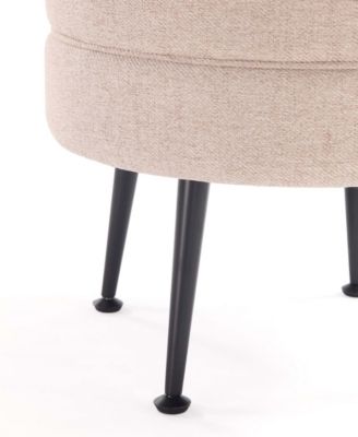 Bailey 18.11" Woven Polyester Blend Upholstered Ottoman