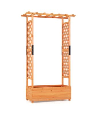 Raised Garden Bed with Arch Trellis-Orange