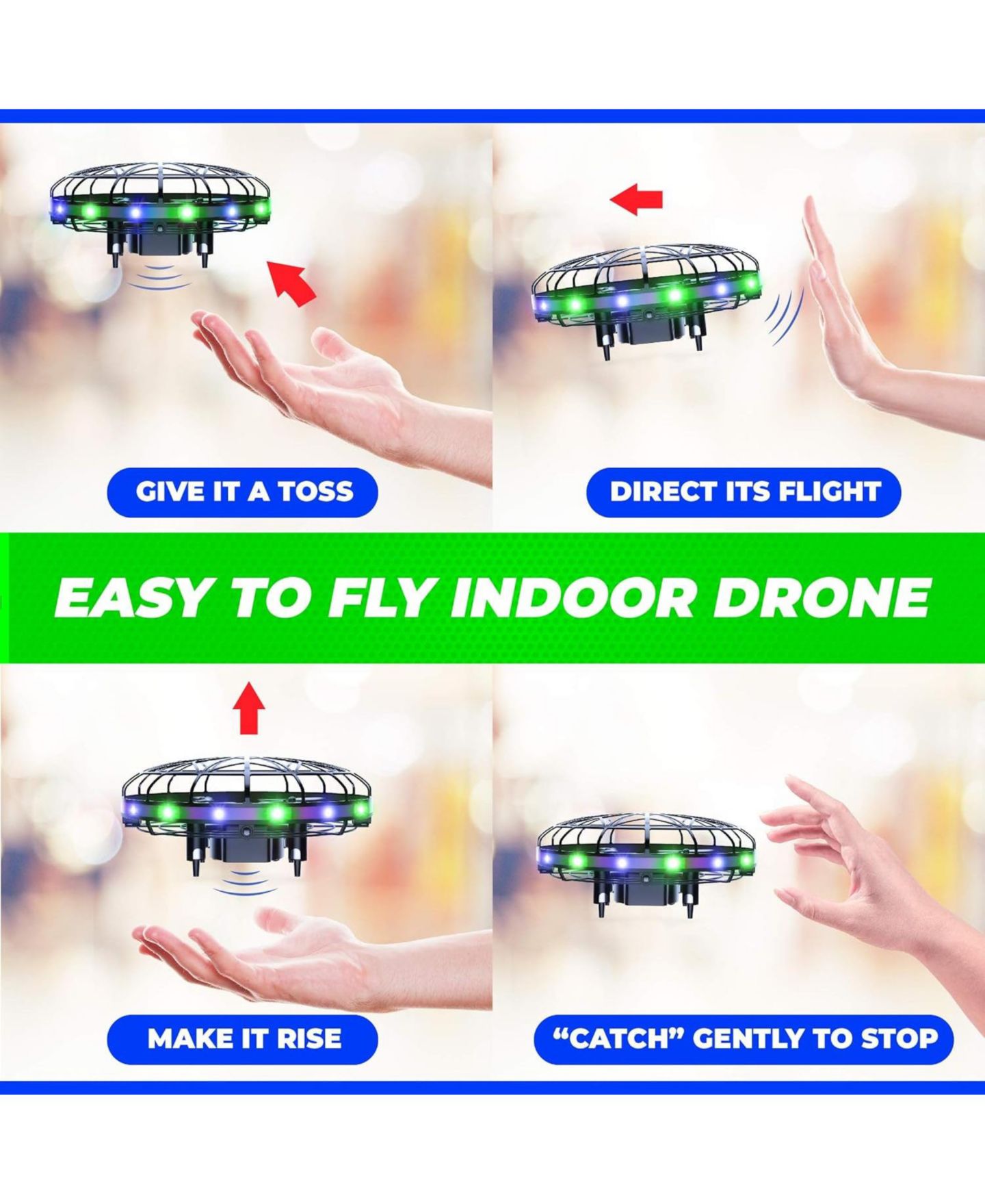 Детская игрушка Force1 Scoot LED Hand-Operated Drone, цвет: Чёрный — фото 6