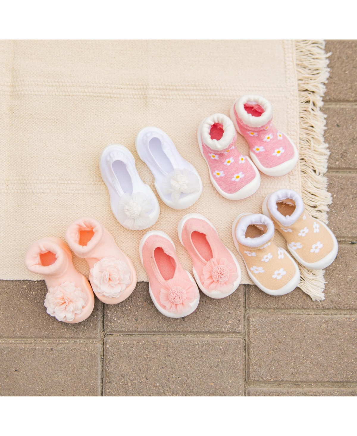 Komuello Baby Girls Breathable Washable Non-Slip Sock Shoes
