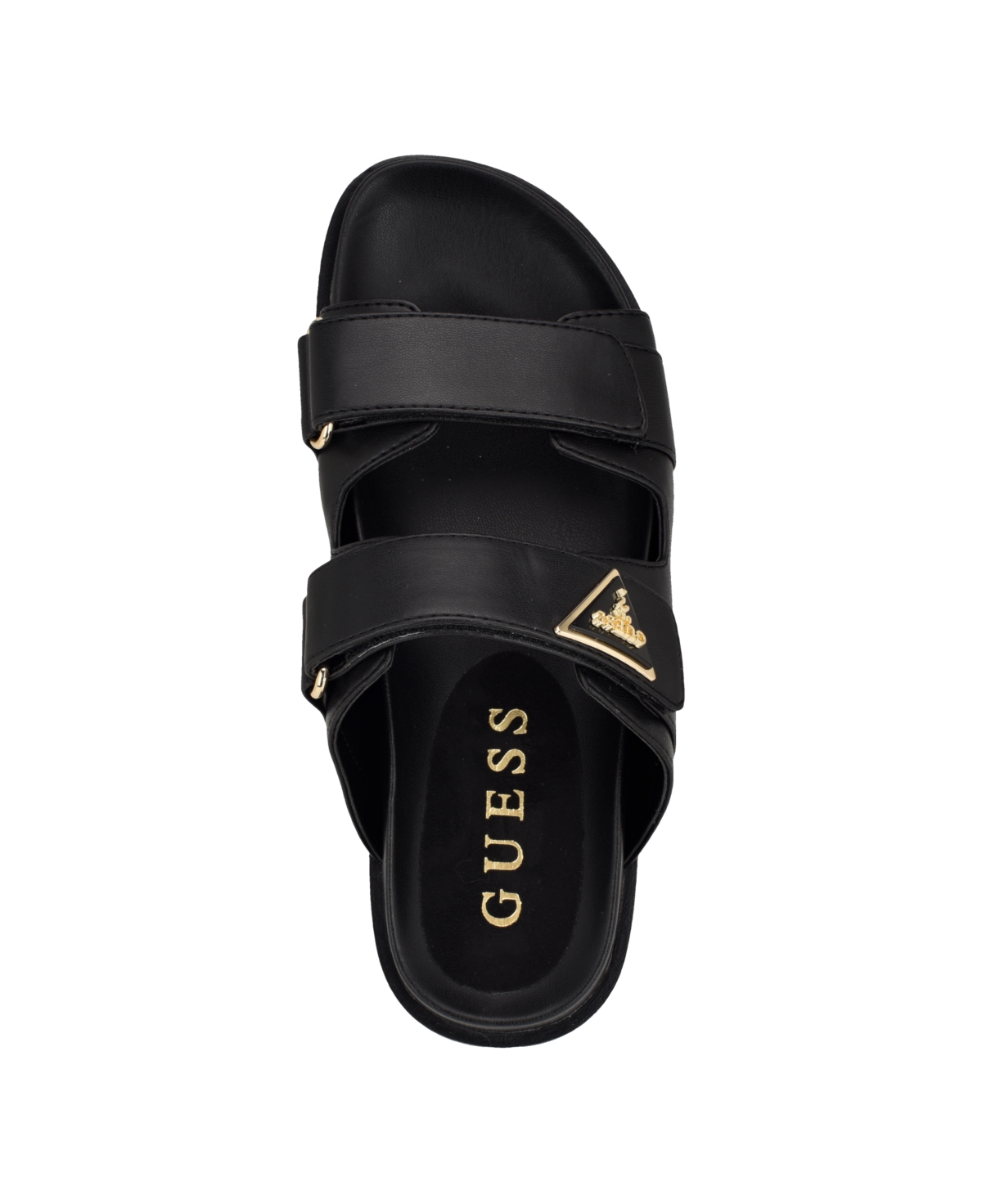 Shop Guess Women's Fabula Lug-sole Logo Footbed Sandals In Gold