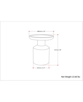 Haynes Solid Mango Wood Wooden Accent Table in White Wash