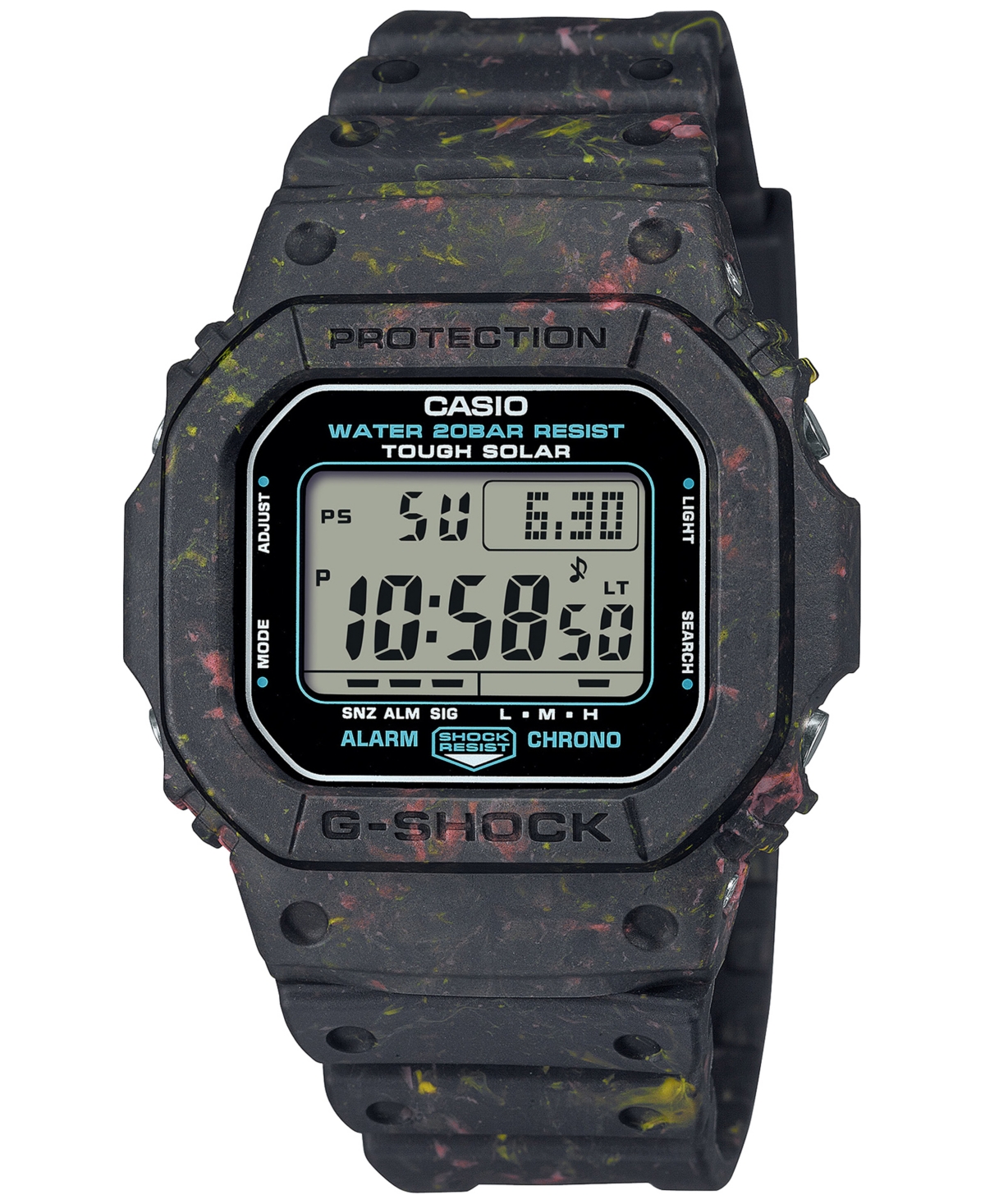 Men's Digital Black Resin Strap Watch 43mm, G5600BG-1 - Black