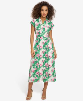 Kensie Women's Printed Pullover Dress - Sleeveless Mock Neck Shift Dress