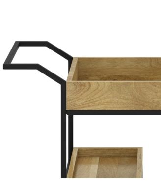 Barnes Solid Mango Wood 29 inch Bar Cart in Natural