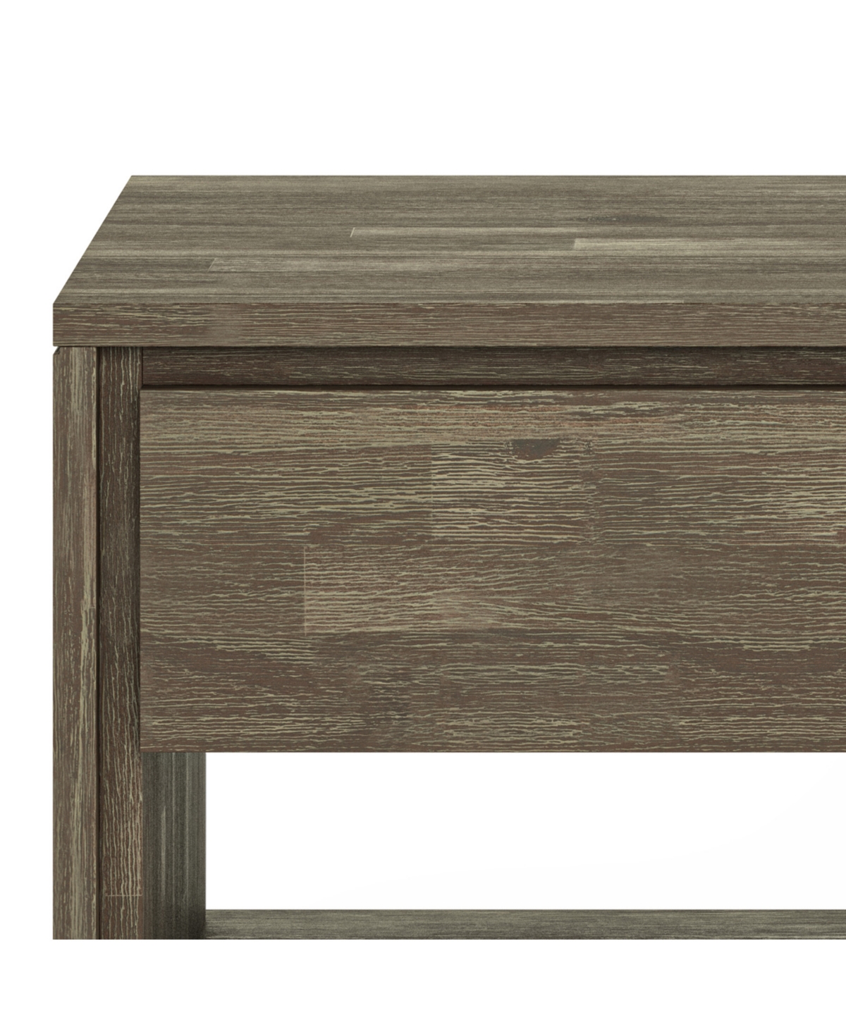 Simpli Home Lowry Solid Acacia Wood End Table In Distressed Grey In Distressed Grey