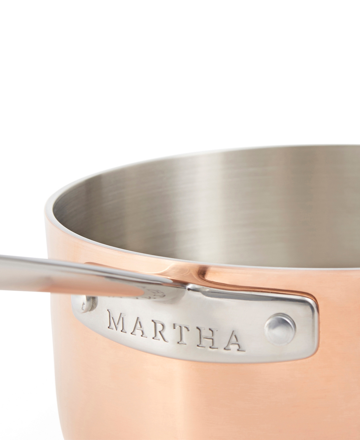 Shop Martha Stewart Collection Martha By Martha Stewart Stainless Steel 4 Qt Saucepan With Lid In Copper