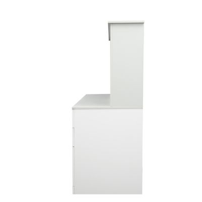 Home Office Computer Desk With Hutch, Antiqued Finish