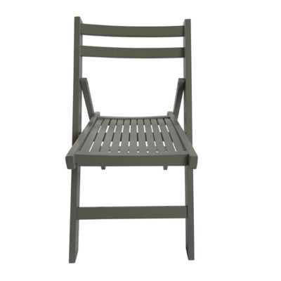 Foldable Slatted Wood Event Chair Set (4)