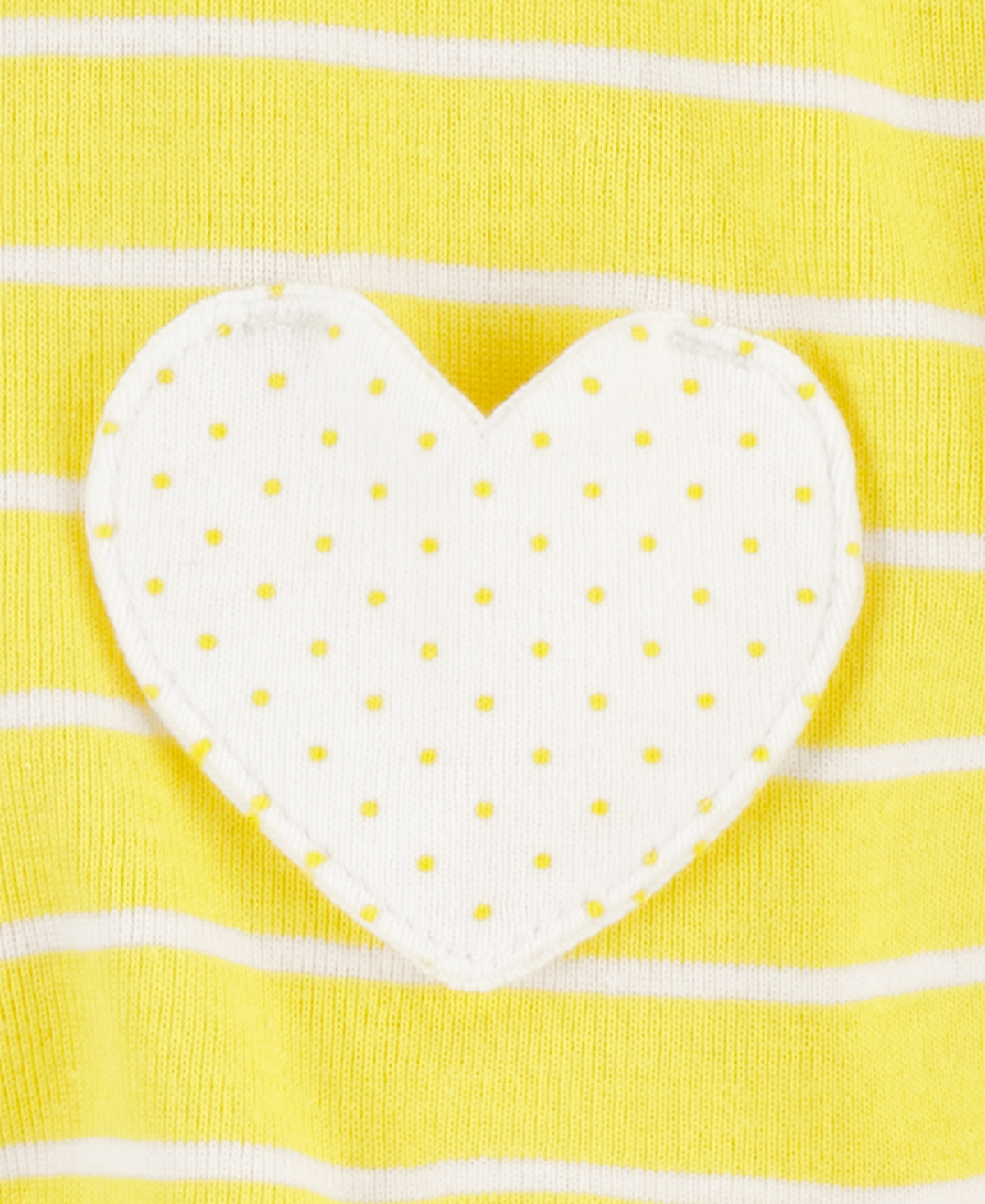 Shop Carter's Baby Girls Heart Pocket Striped Cotton Romper In Yellow