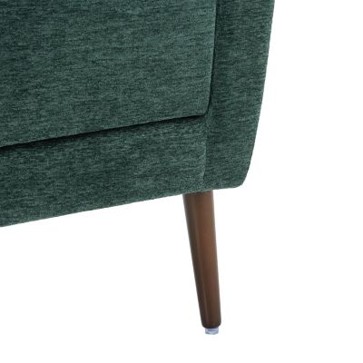 Streamdale Mid Century Modern Armchair in Blackish Green Chenille Fabric