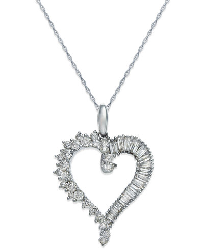 heart gold necklace 14k diamond pendant ct macy necklaces watches jewelry