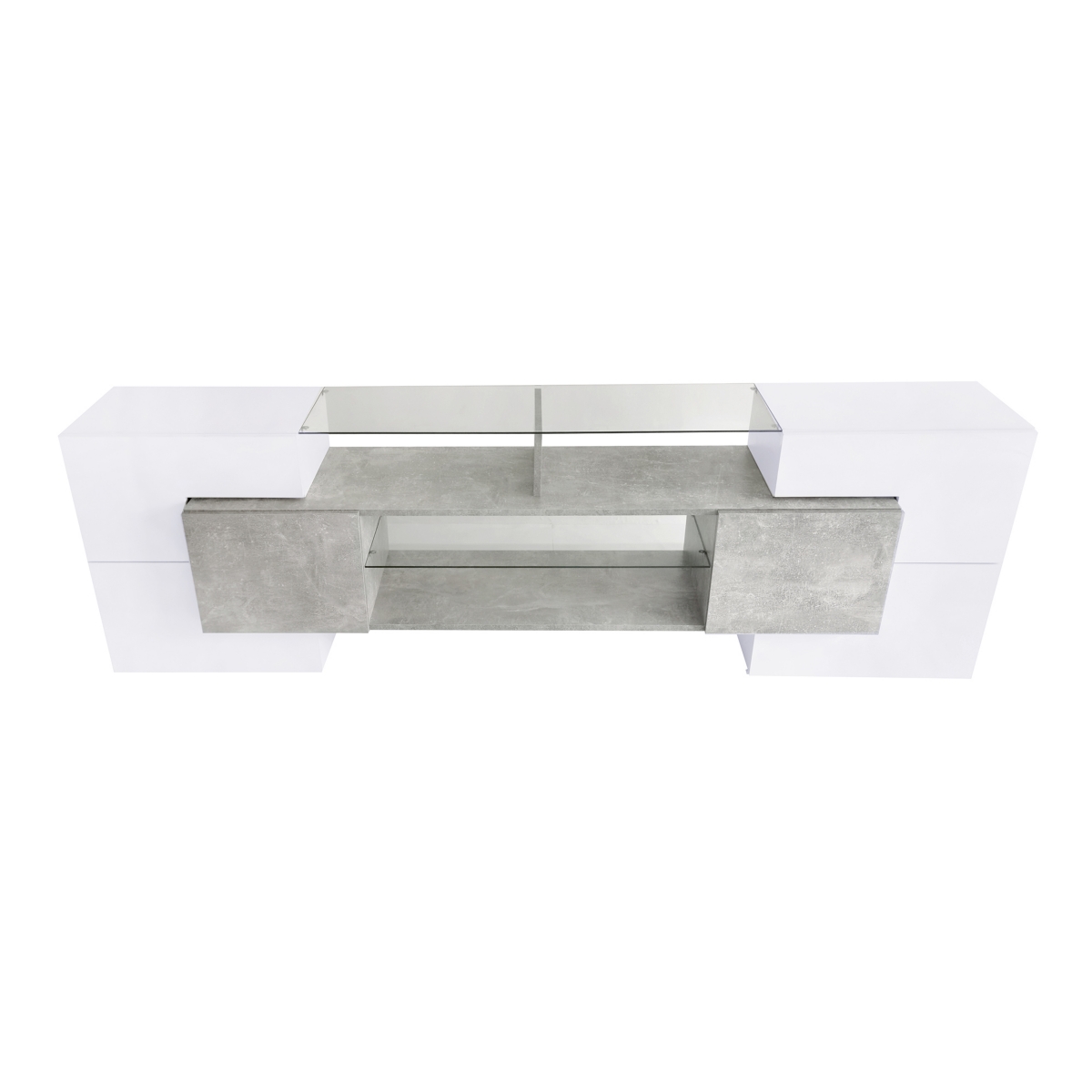Modern Grey Tv Stand with Led Shelves