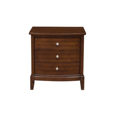 Streamdale 3-Drawer Nightstand in Dark Cherry Finish