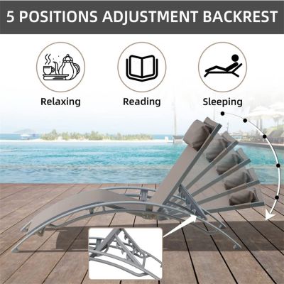 Streamdale 3-Piece Outdoor Lounge Set, Khaki, Aluminum, All-Weather