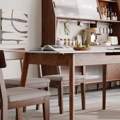 Streamdale Telescopic dining table for 6-8, walnut wood