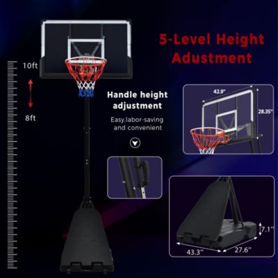 Streamdale Height-Adjustable LED Basketball Hoop System