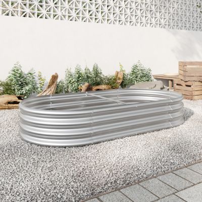 Streamdale Oval Metal Raised Garden Bed for Plants and Flowers