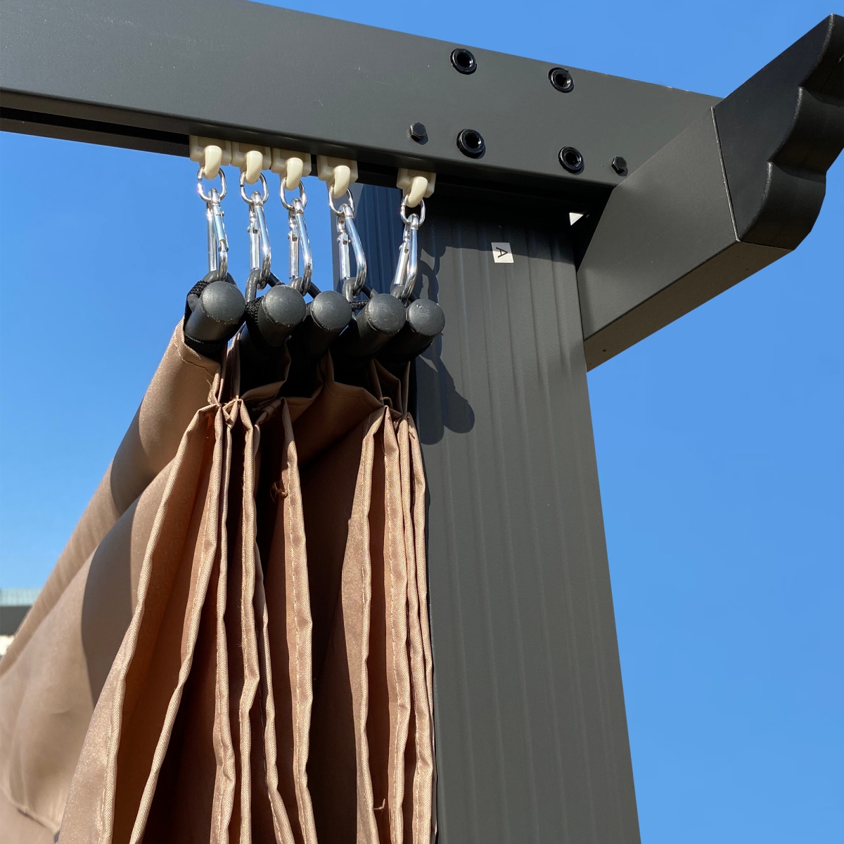 Simplie Fun 10FT Retractable Pergola Canopy for Outdoor Sun Shelter