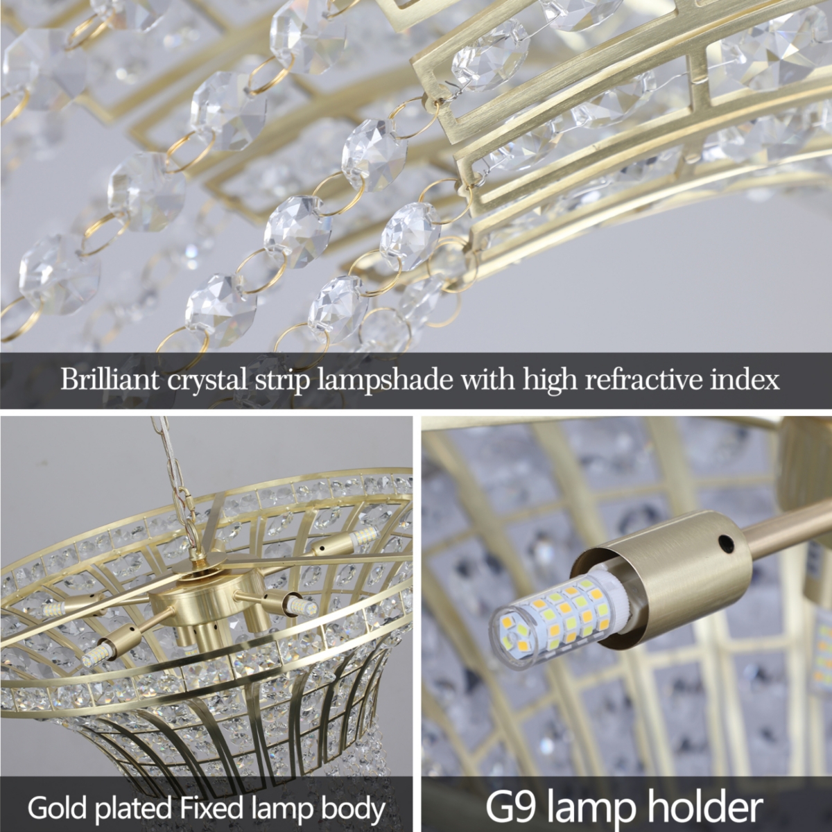 Streamdale 8-Light 23.6" Wide Crystal Waterfall Chandelier