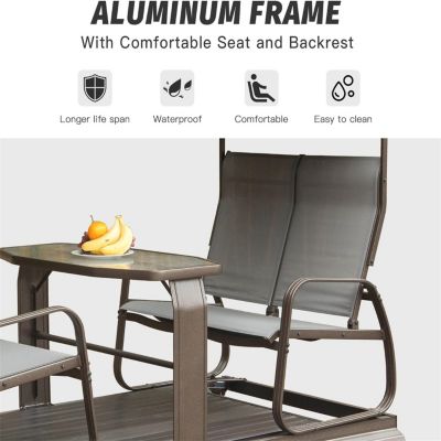Streamdale Retro Glider Benches with Canopy for Outdoor Use