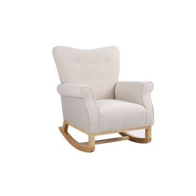  Modern Nursery Rocking Chair with High Back and Comfort Padded Seat
