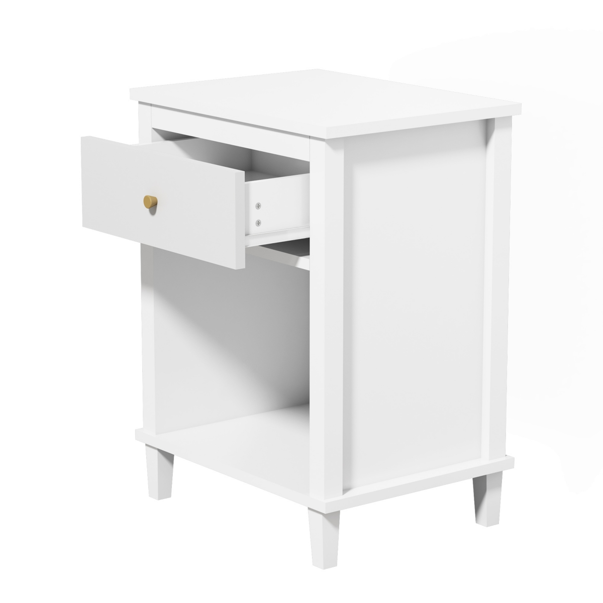 Streamdale Furniture Wooden Nightstand With One Drawer One Shelf For Kids, Adults