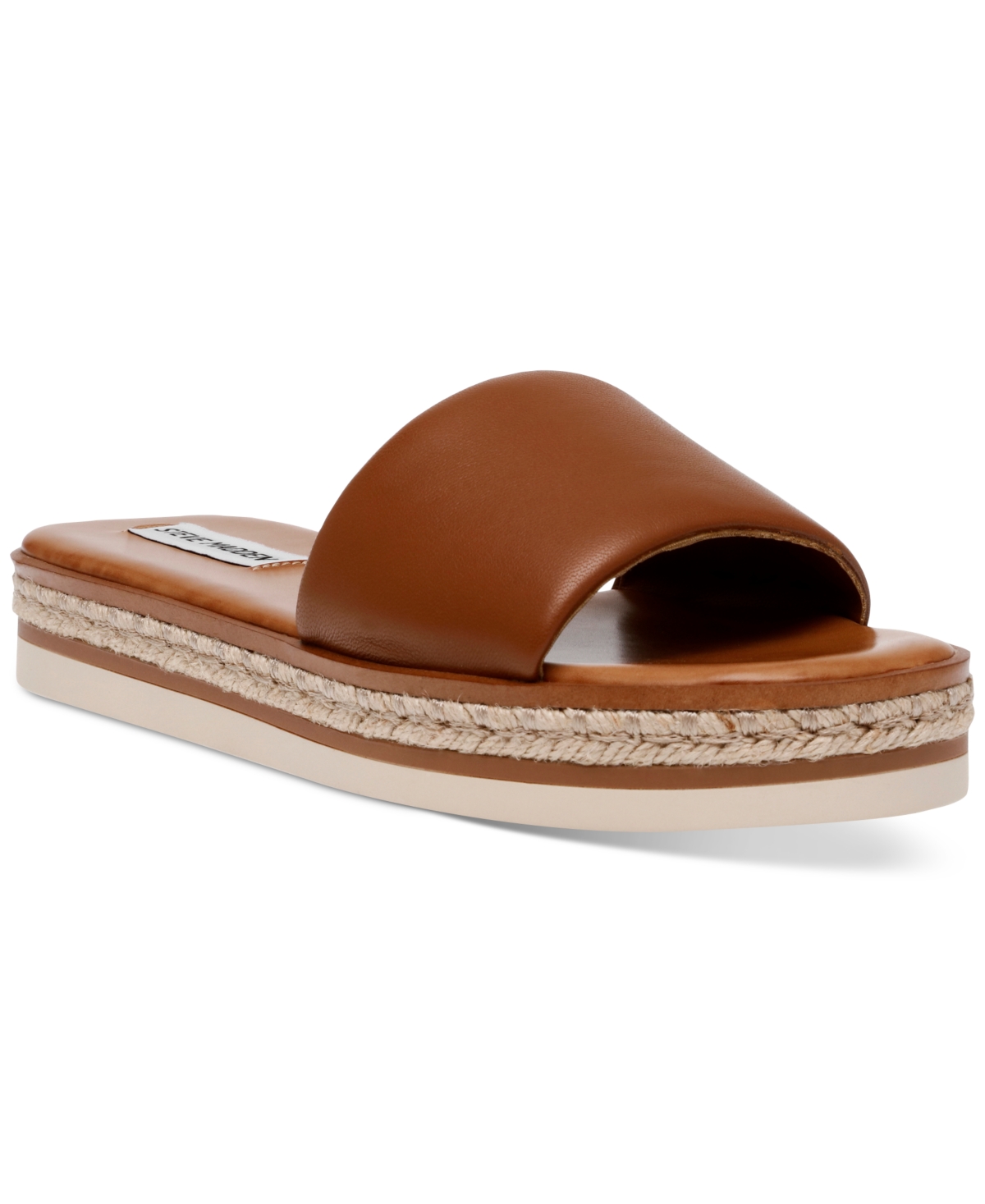 Shop Steve Madden Women's Enough Espadrille Slide Sandals In Cognac