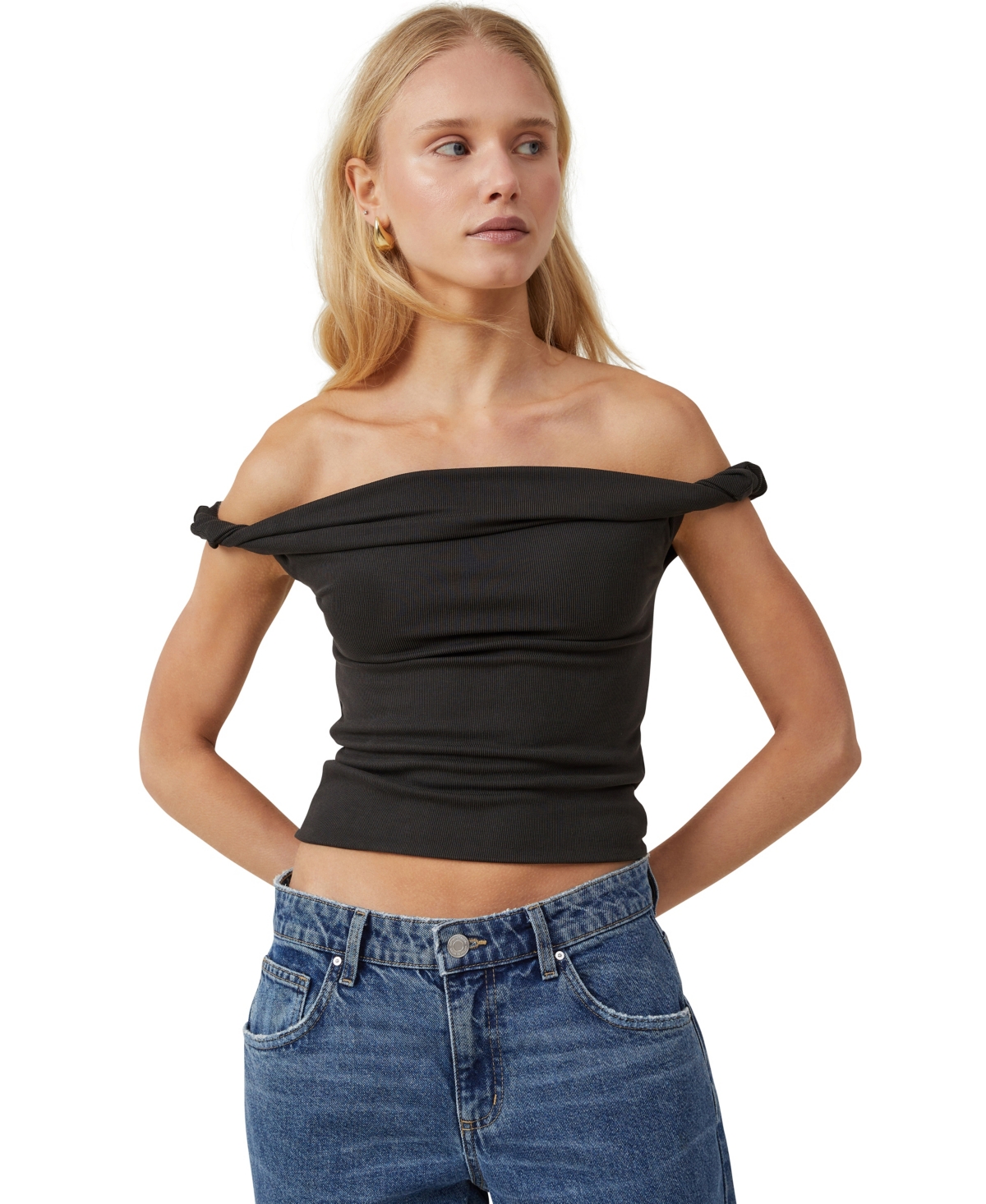 Shop Cotton On Women's Phoebe Twist Short Sleeve Top In Black