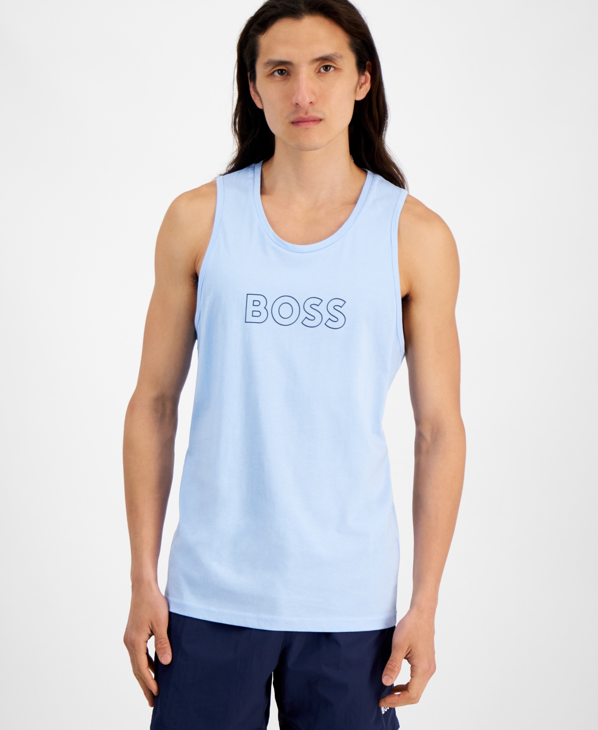 Boss by Hugo Boss Men's Beach Logo Tank Top - Pastel Blue