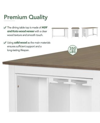 Streamdale Rubberwood Dining Set with Padded Chairs